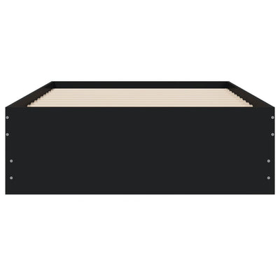 Musta sängynrunko laatikoilla Reo 90x200cm (puu)