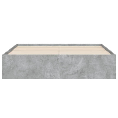 Sängynrunko laatikoilla betoninharmaa 140x190 cm tekninen puu