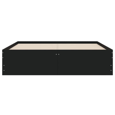 Musta sängynrunko laatikoilla Reo 135x190cm (puinen)