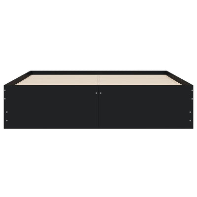 Musta sängynrunko laatikoilla Reo 120x190cm (puinen)