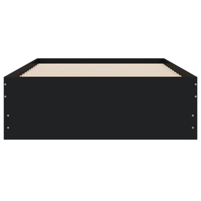 Musta sängynrunko laatikoilla Reo 90x190cm (puinen)