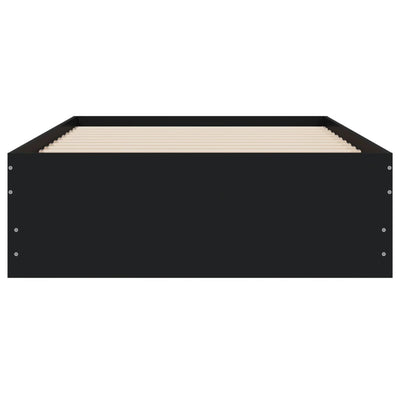 Musta sängynrunko laatikoilla Reo 75x190cm (puinen)