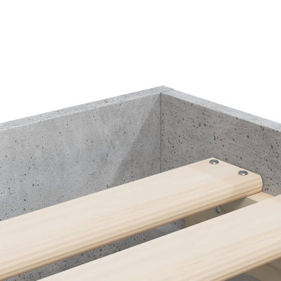 Sängynrunko laatikoilla betoninharmaa 75x190 cm tekninen puu