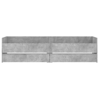Sängynrunko laatikoilla betoninharmaa 100x200 cm