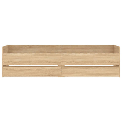 Sängynrunko laatikoilla Sonoma-tammi 90x200 cm