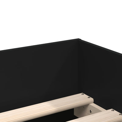 Sängynrunko laatikoilla musta 75x190 cm Small Single