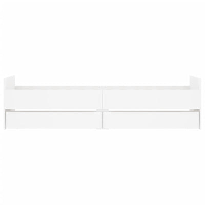 Valkoinen sängynrunko laatikoilla Geczi 90x200cm