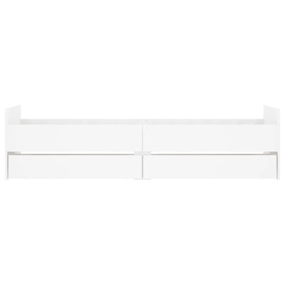 Valkoinen sängynrunko laatikoilla Geczi 90x190cm