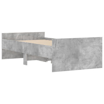 Sängynrunko laatikoilla betoninharmaa 75x190 cm Small Single