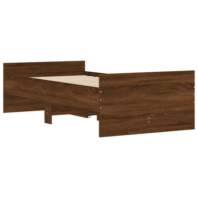 Sängynrunko laatikoilla ruskea tammi 75x190 cm Small Single