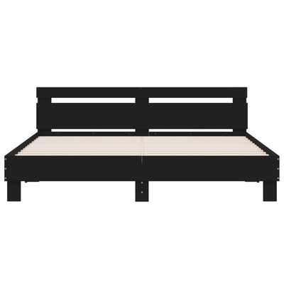 Musta sängynrunko päädyllä Ancara 180x200cm (puinen)