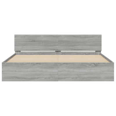 Harmaa sonoma sängynrunko päädyllä Dariu 180x200cm