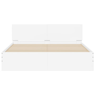 Sängynrunko päädyllä valkoinen 140x200 cm