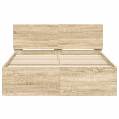 Sonoma-tammi sängynrunko päädyllä Dariu 120x200cm