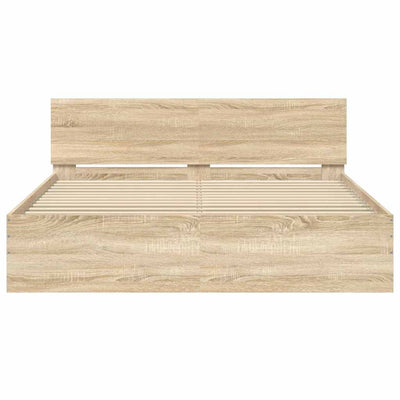 Sonoma-tammi sängynrunko päädyllä Dariu 140x190cm