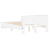 Valkoinen sängynrunko päädyllä ja led-valoilla Galasel 120x200cm