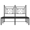 Musta metallinen sängynrunko päädyllä Hartia 120x200cm