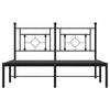 Musta metallinen sängynrunko päädyllä Hartia 140x190cm