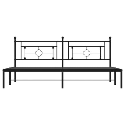 Musta metallinen sängynrunko päädyllä Hartia 200x200cm