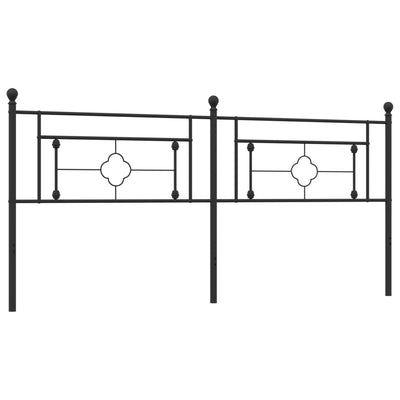 Metallinen sängynpääty musta 193 cm