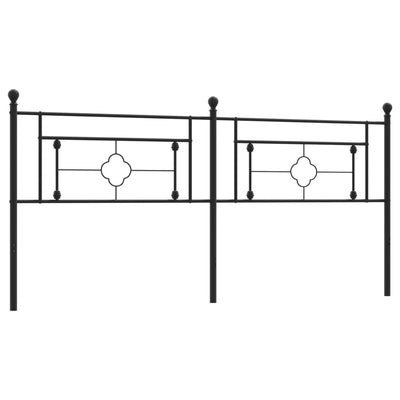 Metallinen sängynpääty musta 200 cm