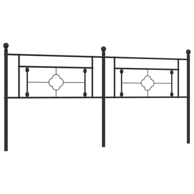 Metallinen sängynpääty musta 200 cm