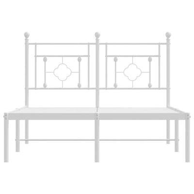 Valkoinen metallinen sängynrunko päädyllä Hartia 120x190cm