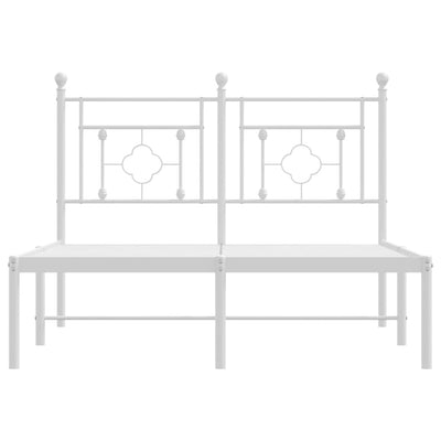 Valkoinen metallinen sängynrunko päädyllä Hartia 120x200cm