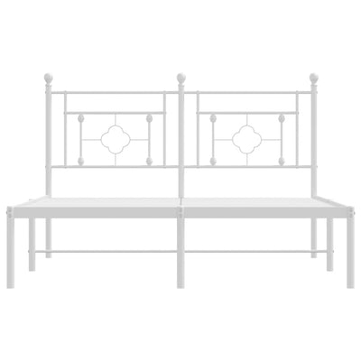 Valkoinen metallinen sängynrunko päädyllä Hartia 140x200cm