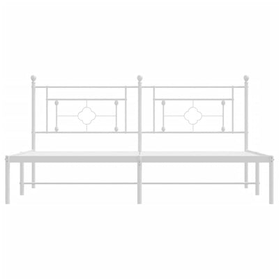 Valkoinen metallinen sängynrunko päädyllä Hartia 183x213cm