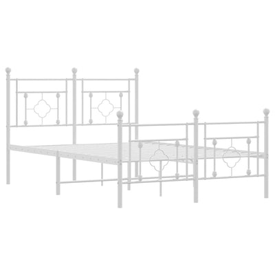 Valkoinen metallinen sängynrunko päädyillä Hartia 120x200cm