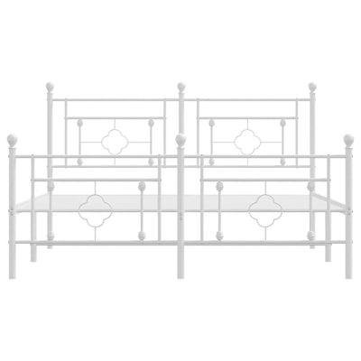 Valkoinen metallinen sängynrunko päädyillä Hartia 150x200cm