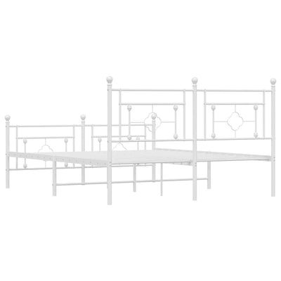 Valkoinen metallinen sängynrunko päädyillä Hartia 150x200cm