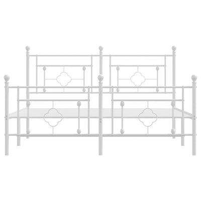 Valkoinen metallinen sängynrunko päädyillä Hartia 160x200cm