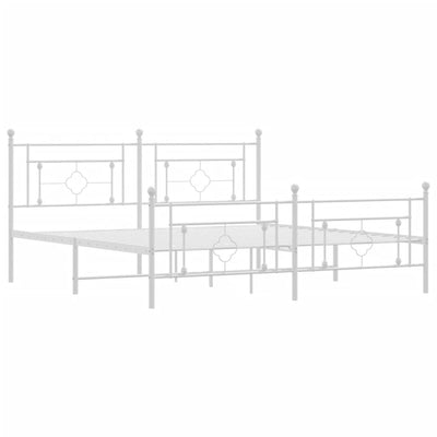 Valkoinen metallinen sängynrunko päädyillä Hartia 183x213cm