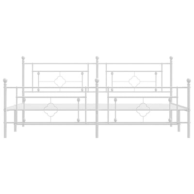 Valkoinen metallinen sängynrunko päädyillä Hartia 193x203cm