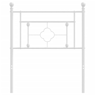 Metallinen sängynpääty valkoinen 75 cm