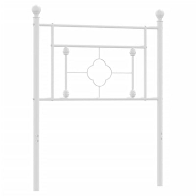 Metallinen sängynpääty valkoinen 80 cm