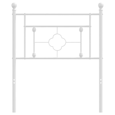 Metallinen sängynpääty valkoinen 80 cm