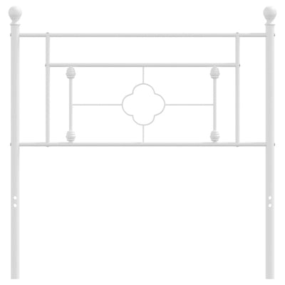 Metallinen sängynpääty valkoinen 100 cm