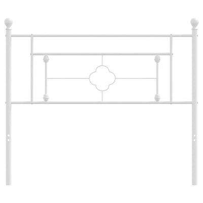 Metallinen sängynpääty valkoinen 107 cm
