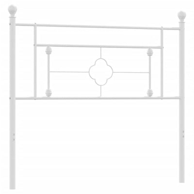 Metallinen sängynpääty valkoinen 107 cm