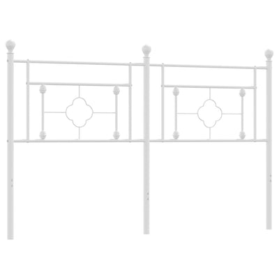 Metallinen sängynpääty valkoinen 150 cm