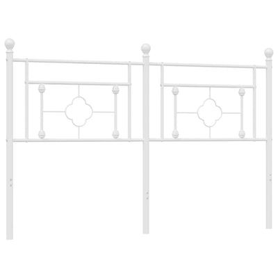 Metallinen sängynpääty valkoinen 150 cm