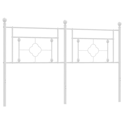 Metallinen sängynpääty valkoinen 160 cm