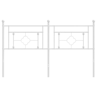 Metallinen sängynpääty valkoinen 160 cm