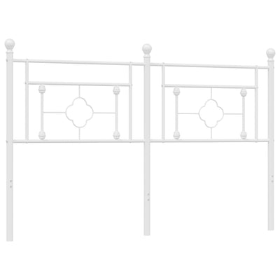 Metallinen sängynpääty valkoinen 160 cm