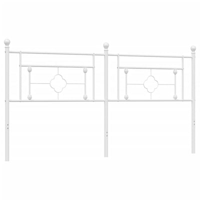Metallinen sängynpääty valkoinen 180 cm
