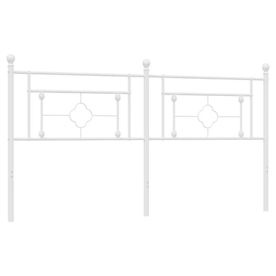 Metallinen sängynpääty valkoinen 180 cm