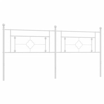 Metallinen sängynpääty valkoinen 200 cm